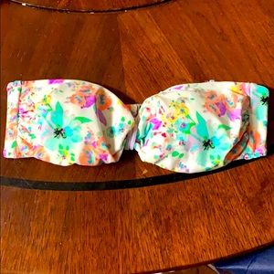 Bandeau style floral bikini top